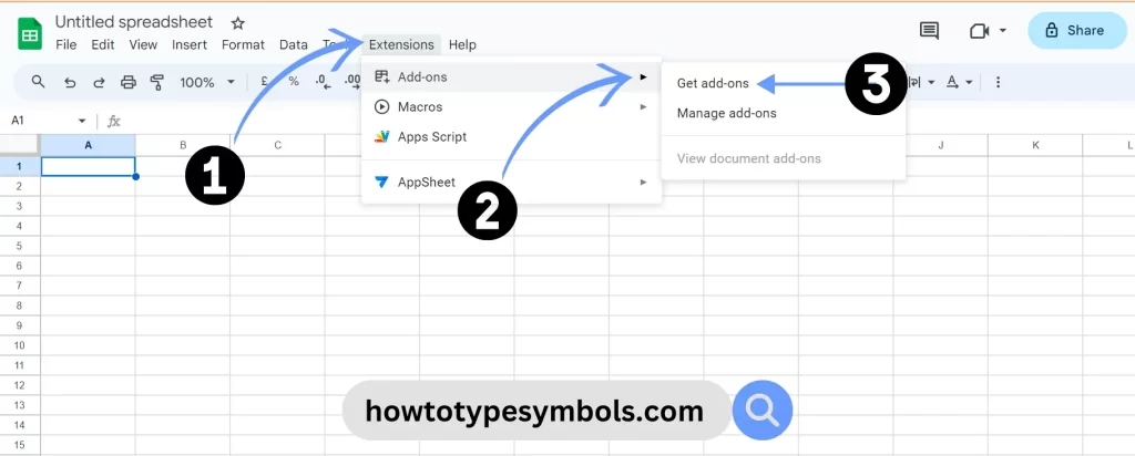symbols in google sheets
